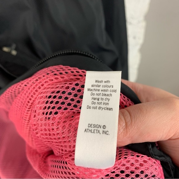 Athleta Black Shock Cord Smocked Anorak Long Jacket XS - Picture 8 of 12